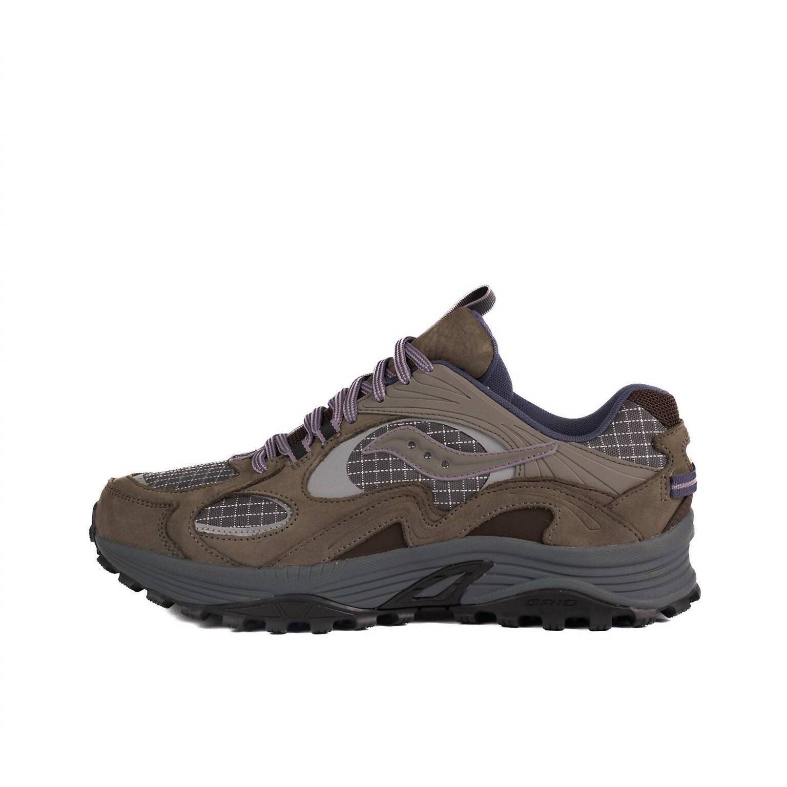 New Saucony Men's Grid Aura X Sneakers In Dark Grey/Mud